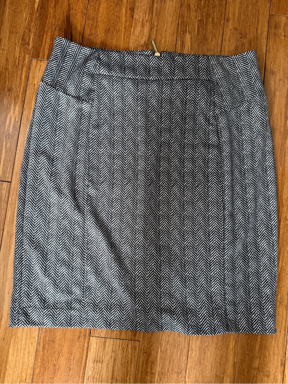Michael Kors Black and White Herringbone Pencil Skirt 12